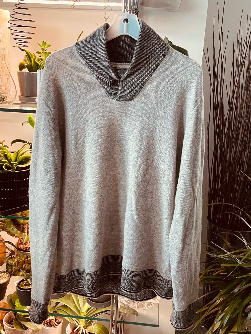 Roots 80% Lambswool  Mens XL Sweater - Light Gray